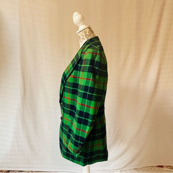 SOLD. 2-Piece Vintage Blazer Vest green Plaid Wool D’Camm, Ltd. Hamden Medium - Picture 9 of 11